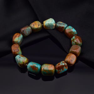 DAVIDHEESHEE Classic Style Turquoise Bead Handmade Bracelet | Kingman Turquoise Jewelry