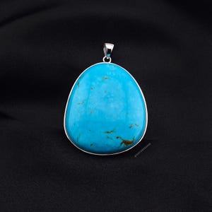 DAVIDHEESHEE Hedendaagse minimalistische stijl turquoise sterlingzilveren handgemaakte hangerketting |  Turquoise sieraden van Blue Ridge