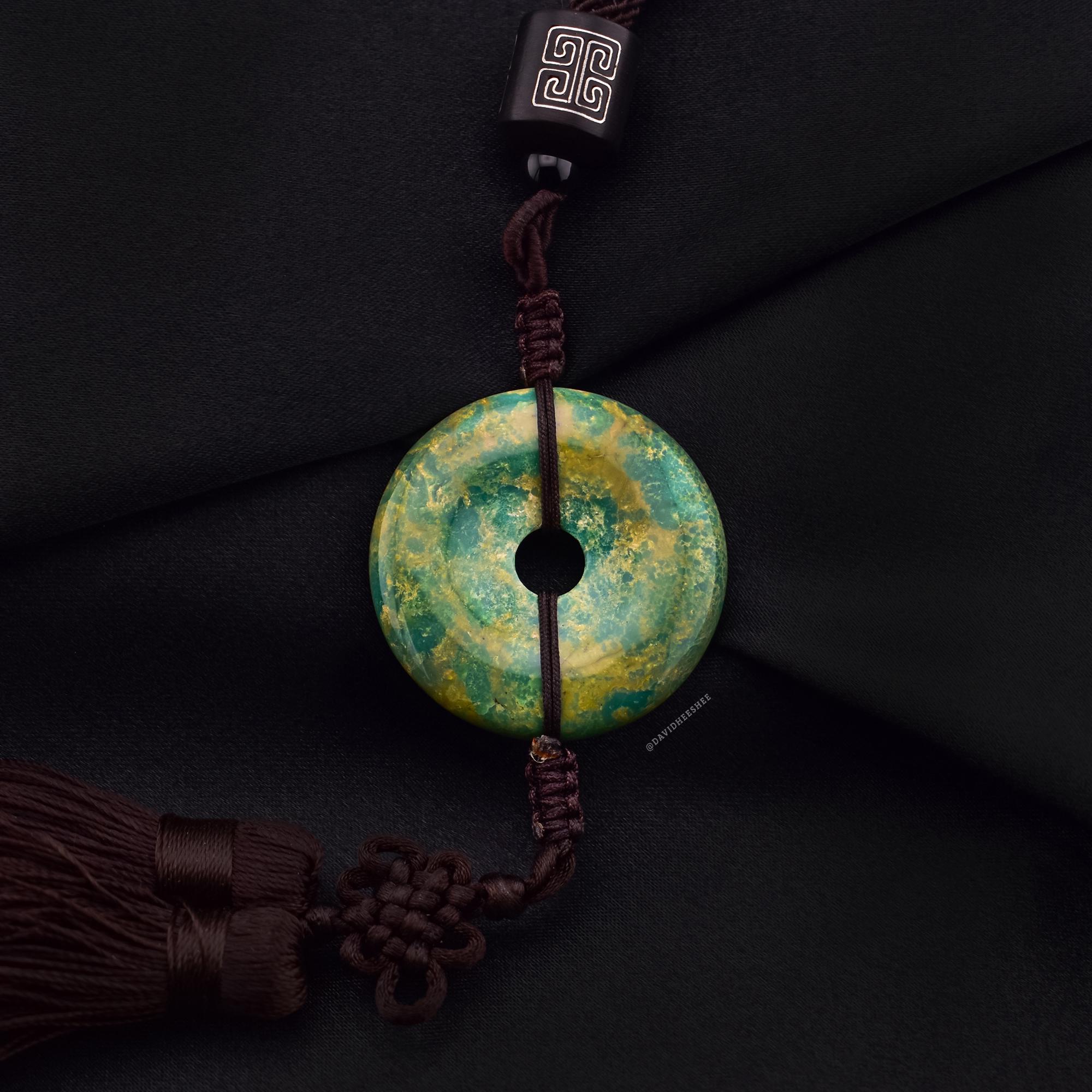 DAVIDHEESHEE Oriental Traditional Style Turquoise Peace Knot