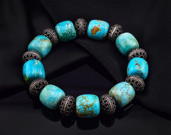 DAVIDHEESHEE Contemporary Style Turquoise Handmade Bracelet | Royston Turquoise Jewelry