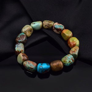 DAVIDHEESHEE Classic Style Turquoise Bead Handmade Bracelet | Kingman Turquoise Jewelry