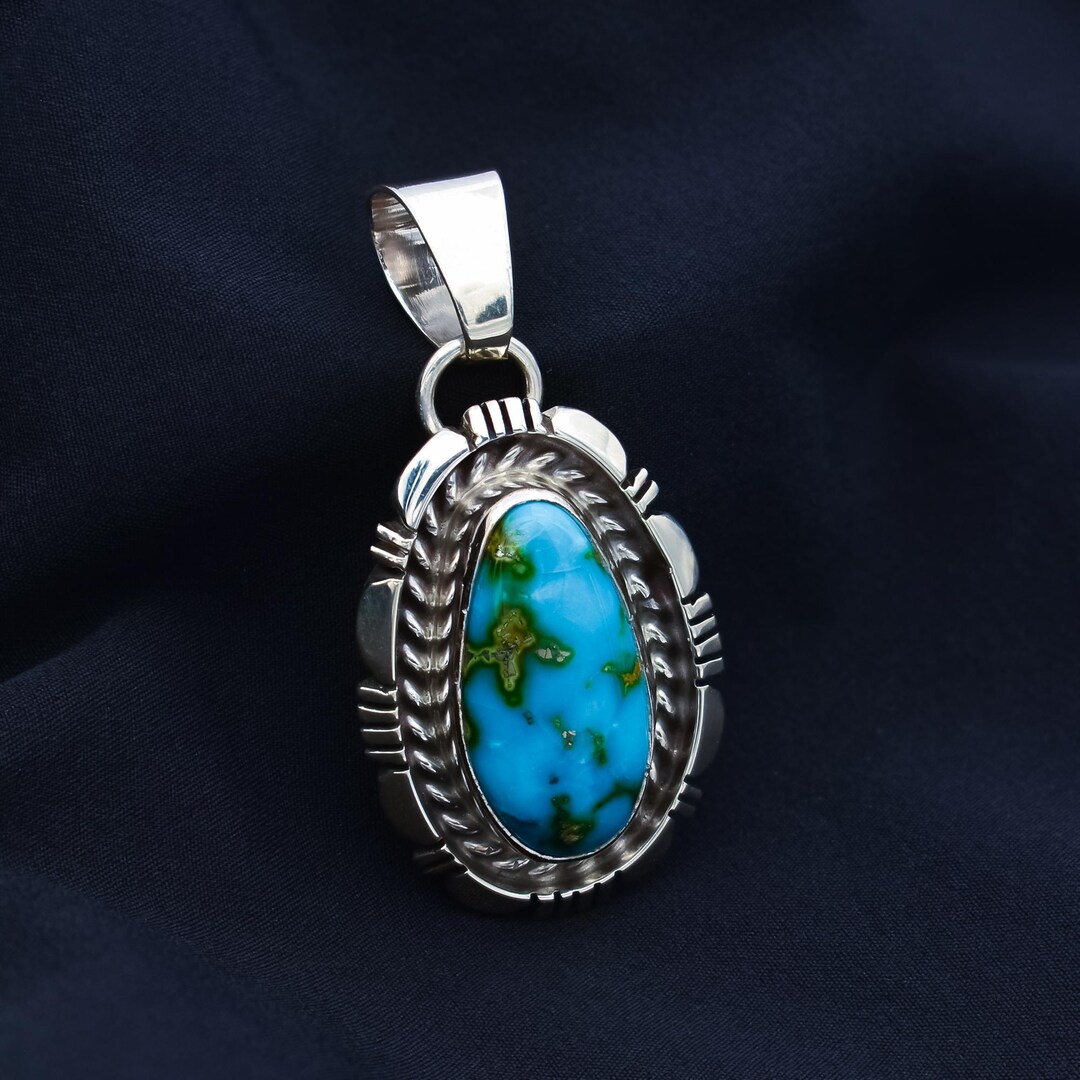 DAVIDHEESHEE Native American Navajo Turquoise Sterling Silver