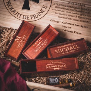 Personalized Wooden Gift Box for Men, Groomsmen Gifts Box, Best Man Gift Box, Wedding Box, Groom Gift Box, Groomsman Proposal Gift Box