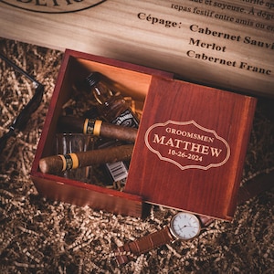 Groomsmen Geschenke Box, personalisierte Groomsman Vorschlag Geschenkbox, Trauzeuge Geschenkbox, Hochzeitsgeschenkbox, Jubiläumsgeschenkbox, Geschenkbox aus Holz