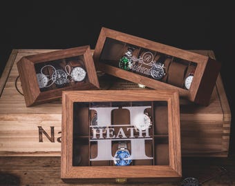 Personalized Wooden Watch Box, Gift for Men, Engraved Watch Holder, Birthday Gift for Him, Valentines Gift, Boyfriend Gift, Anniversary Gift