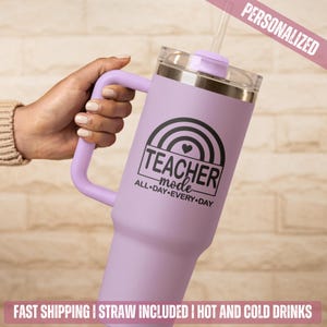 Teacher Mode Tumbler: 40 oz Insulated Stainless Steel Travel Mug with Straw & Handle