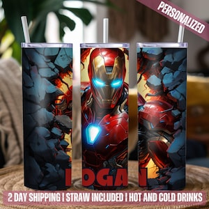 Botella de agua/vaso de 20 oz con diseño de hombre de dibujos animados personalizado