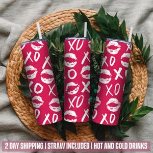 XOXO Tumbler, Tumbler for Her, Hugs and Kisses Tumbler,  Cute Tumbler 20 oz. Stainless Steel Cup