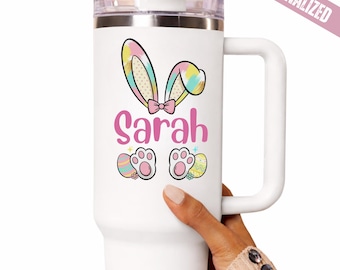 Personalized Easter Bunny Tumbler, Kids Teen Mom Gift