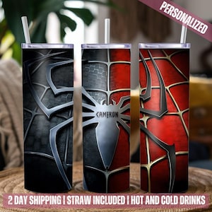 20 oz Custom Personalized Spider Hero Tumbler - Web Slinger Cup, Gift for Kids & Fans