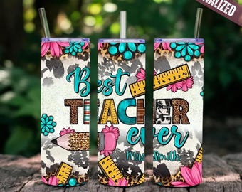 Vaso térmico personalizado para profesores, de acero inoxidable, 20 oz, ideal como regalo de agradecimiento para el aula o para viajes.