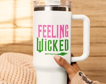 Vaso térmico Feeling Wicked de 1,2 litros, de acero inoxidable con asa y pajita, un regalo moderno
