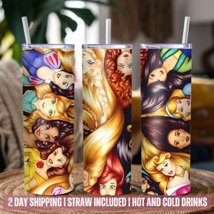 Princess Tumbler 20 oz Insulated | Stainless Steel Travel Cup | Cute Gift for Her | Durable Thermal Drinkware | Pink Princess Theme Tumbler
