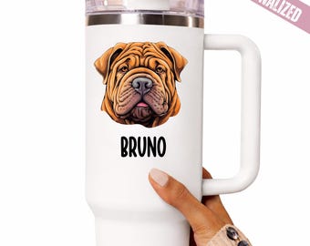 Mastiff 40oz Tumbler Custom Dog Name Insulated Cup Gift for Pet Lovers Personalized