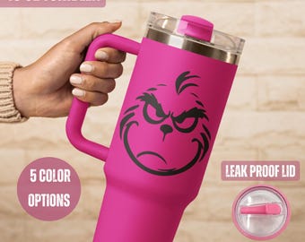 Mean Green Holiday Tumbler | Funny Christmas 40oz Stainless Steel Cup