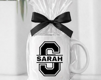 Personalized Monogram Coffee Mug, Custom Name Initial Mug