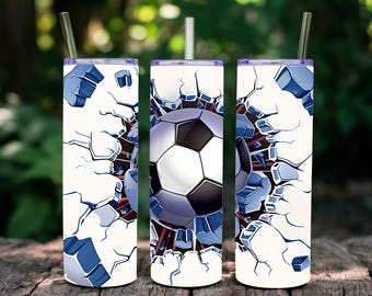 Gepersonaliseerde voetbalbeker met deksel: kleurrijk sportmoedercadeau