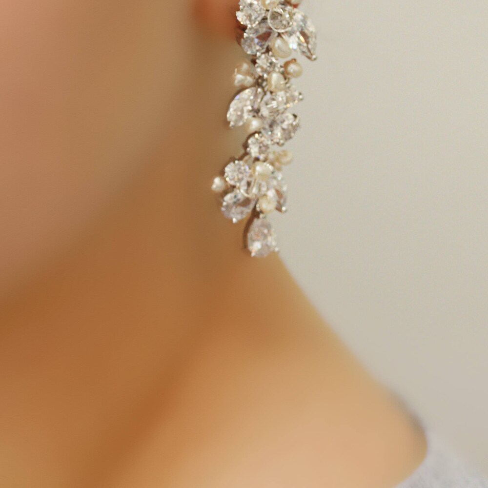 Rhinestone Freshwater Pearl and Swarovski Crystal Bridal image 0