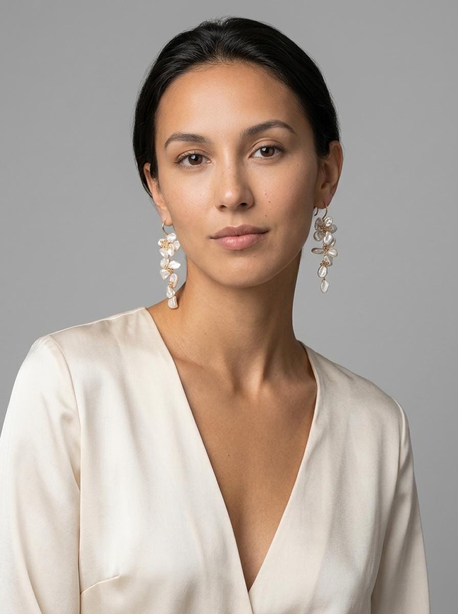Keshi Pearl Stud Drop Earrings