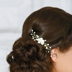 Freshwater Keshi Pearl Bridal Hair Comb image 4