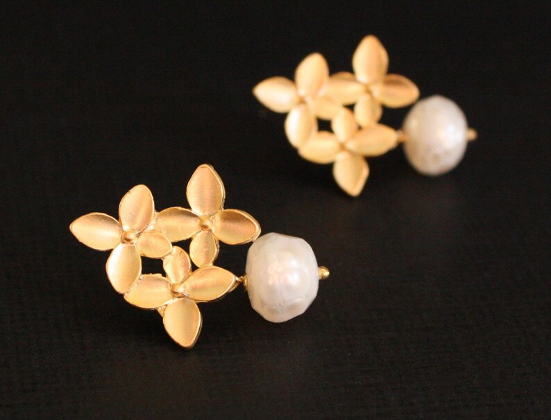 Petal and Pearl Earrings Etsy