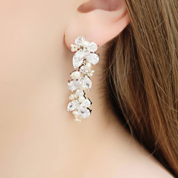 Rhinestone Freshwater Pearl and Swarovski Crystal Bridal image 3