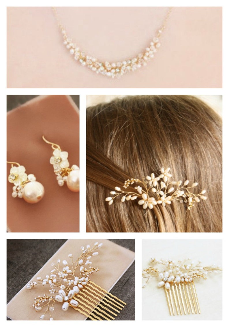 Delicate Gold Flower and Rhinestone Bridal, Wedding Hair Comb, Hair Jewelry image 5