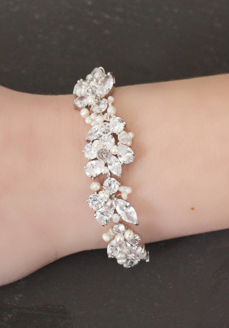 Swarovski Crystal Cubic Zirconia and Freshwater Pearl Hair Etsy