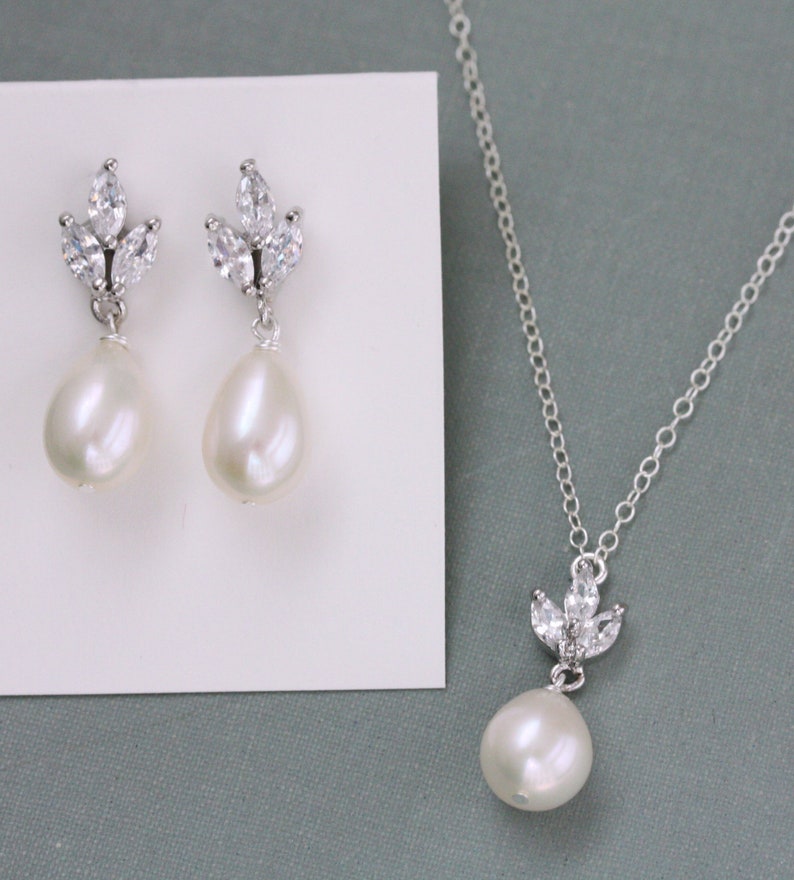 Crystal Earrings and Necklace Set Delicate Rhinestone and Etsy