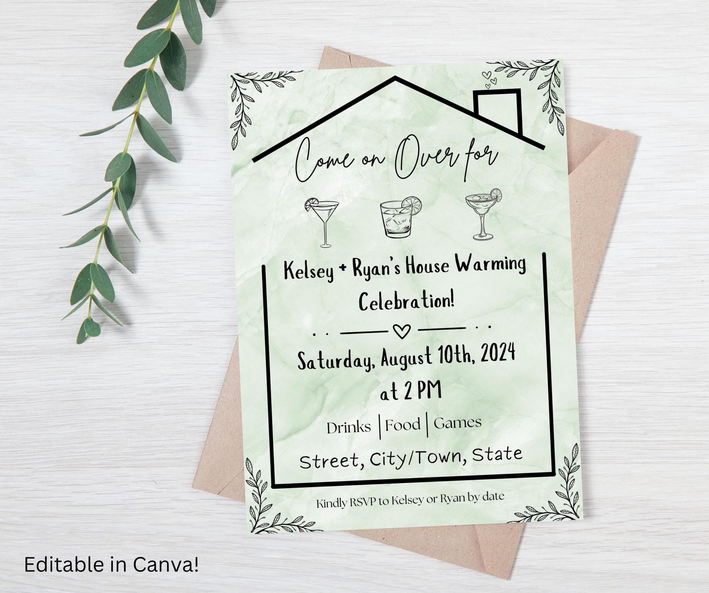 Editable Customizable Printable House Warming Invitation Template - Etsy