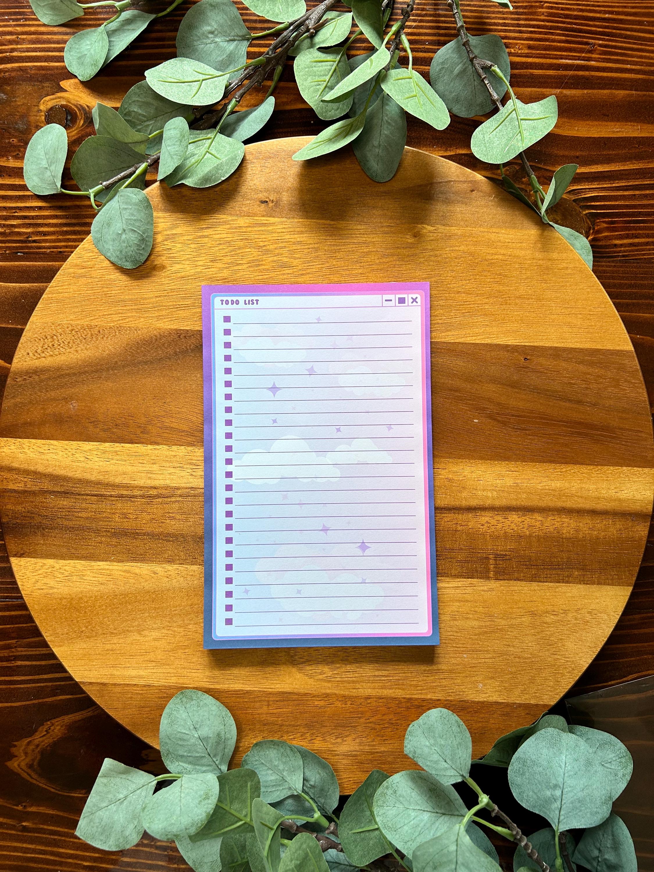 Purple to Do List, Blue Gradient to Do List, Kawaii Notepad, Purple ...