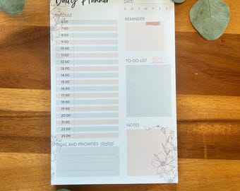 Aesthetic Floral Daily Planner Notepad, 50 Sheet Desk Pad