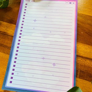 Purple to Do List, Blue Gradient to Do List, Kawaii Notepad, Purple ...