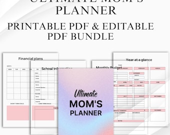 Agenda imprimable pour maman, agenda familial, agenda quotidien, agenda maman, agenda imprimable, téléchargement numérique, journal parental, cadeau pour maman
