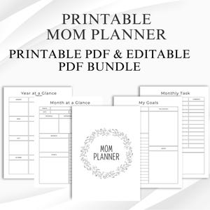 Printable Mom Planner, Family Organizer, Daily Planner, Mom Planner, Printable Organizer, Digital Download, Parenting Journal, Gift for Mom