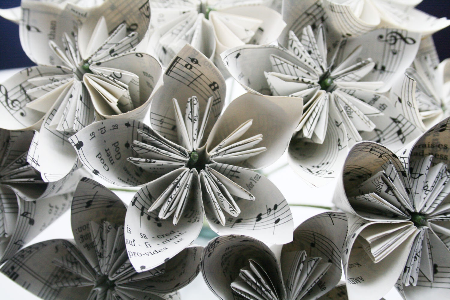 Sheet Music Origami Flowers