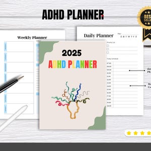 ADHD Planner, Daily Planner, Weekly Organizer, Productivity Journal, Planner for Focus, Personalized Planner