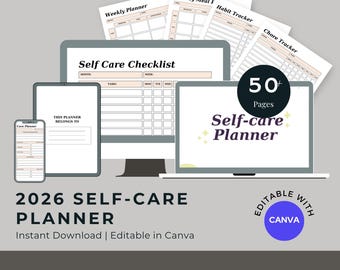 Planificador de autocuidado / Registro de bienestar mental (Descarga digital)