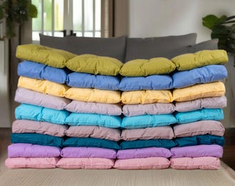 Coussin de sol en coton fait main : lit pour animal de compagnie lavable, siège près de la fenêtre