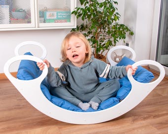 Montessori Climbing Arch with Soft Cushion: Customizable Wooden Rocker