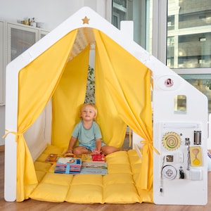 Durable Wooden Playhouse for Kids | Custom Indoor/Outdoor Timber Play Structure | Solid Wood Backyard or Playroom Retreat
