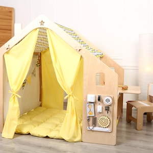 Casa de juegos de madera modular para niños / Cabaña portátil para interior y exterior, respetuosa con el medio ambiente / Cabaña de madera personalizada y segura