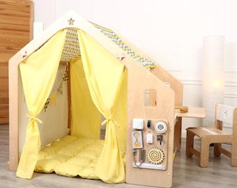 Kids Playhouse Wooden Playhouse Educational Game Zone for Creative