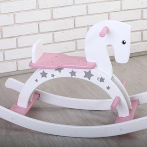 Handcrafted Wooden Rocking Horse | Classic Solid Wood Ride-On Toy | Traditional Timber Rocking Pony for Nursery or Playroom