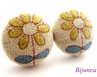 Flower earrings - Yellow flower stud earrings - Flower studs - Flower post earrings - Flower posts sf943