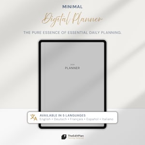 2026 Minimalist Digital Planner, Multilingual Goodnotes Planner, iPad Simple Planner, Sleek Daily Organizer, 5 Languages Included