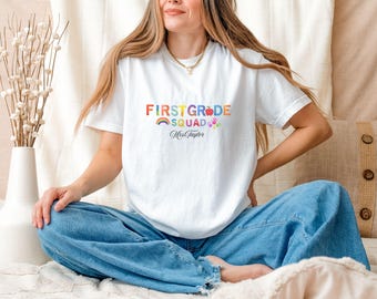 First grade teacher tee,Back-to-school shirt,First grade crew tee,First day of school tshirt,Teacher team gift,First grade squad shirt,