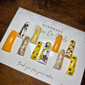 XL yellow duck nails
