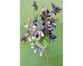 Vintage Violets Reproduction Fabric Crazy Quilt Block Free Shipping World Wide (V87