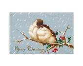 Adorable Christmas Birds Reproduction Crazy Quilt Block Free Shipping World Wide (B09